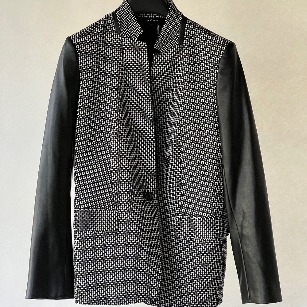 DKNY Single Button Blazer (Black/White)